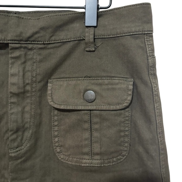 Gap 1969 Army Green Utility Cargo A-Line Skirt Casual Military-Inspired Safari - Picture 4 of 14